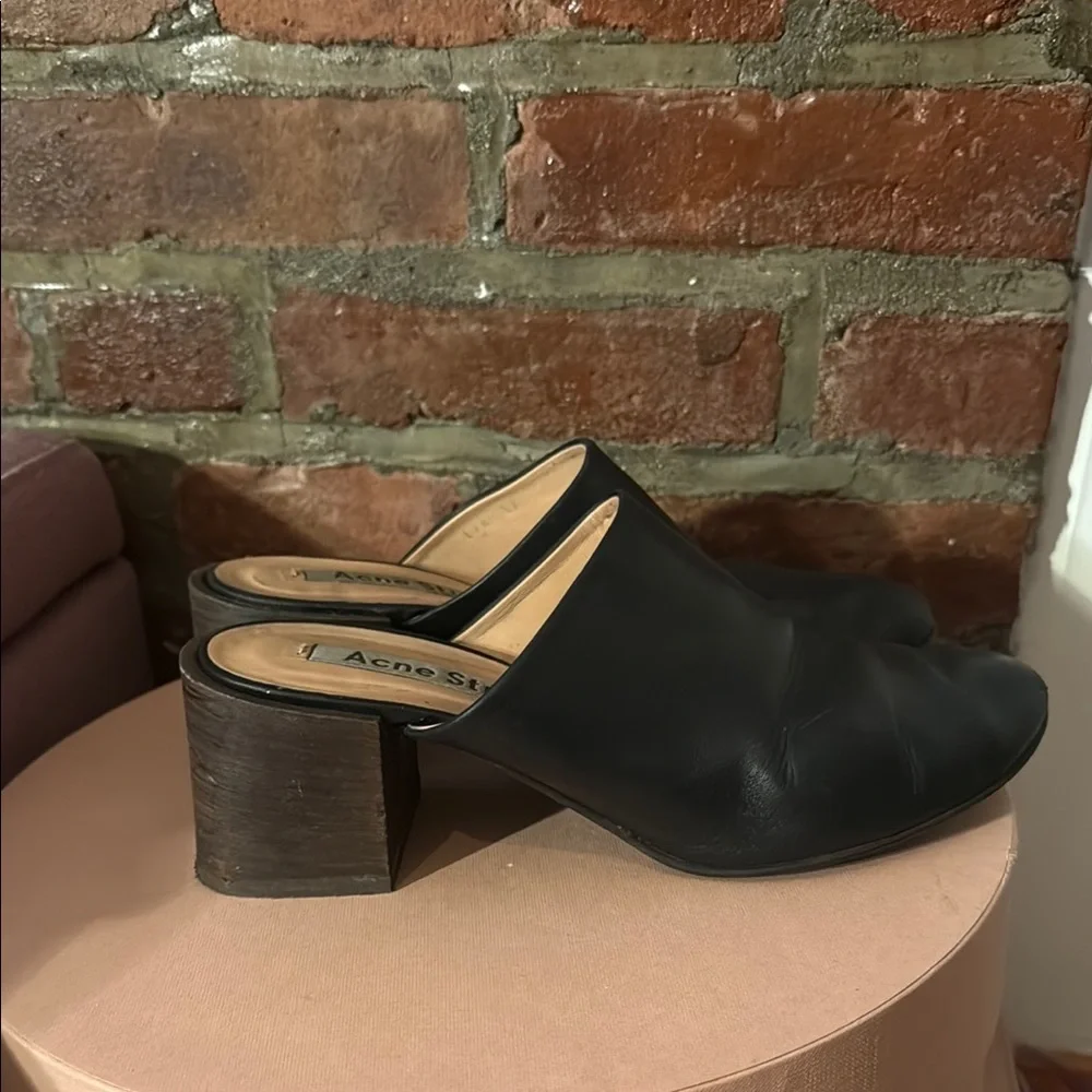 ❤️ ACNE Studios La Garçonne Black Leather Mules Sihl - Picture 5 of 8